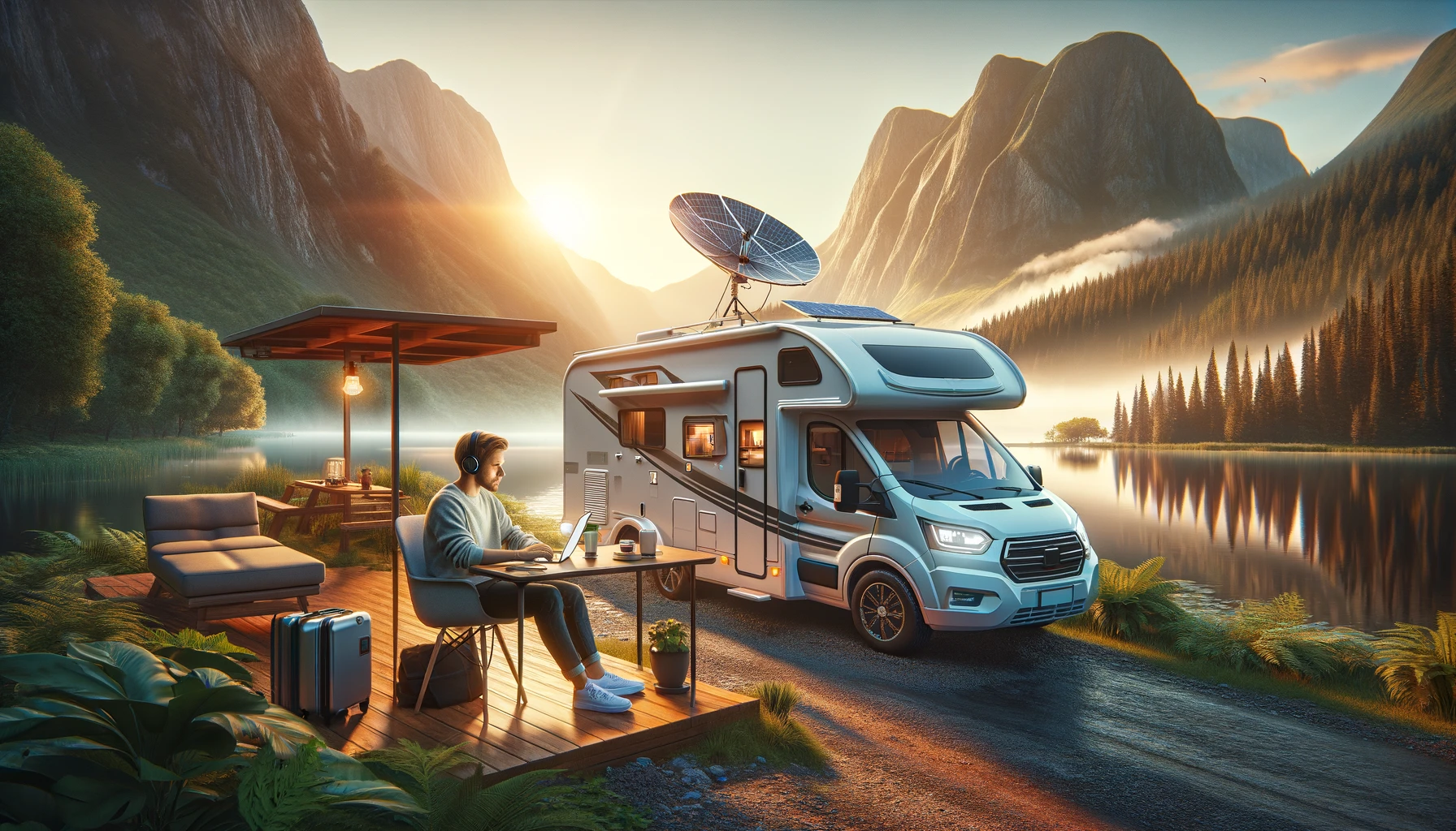 Neuss Camping Digital Nomade, Arbeiten von Unterwegs