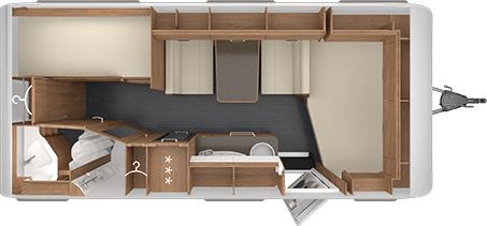 Fahrzeugabbildung Tabbert Da Vinci 500 KD Außenklappe Stockbett + 2T Achse